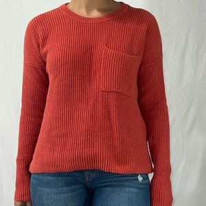 Madewell Muted red Kint sweater with pocket detail